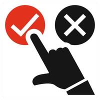 Validation icon concept in red color vector