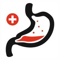 Stomach icon concept in red color vector