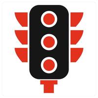 Traffic icon concept in red color vector