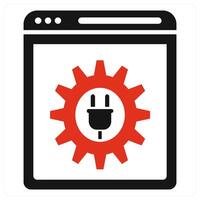 Socket icon concept in red color vector