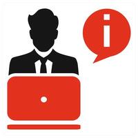 Support Staff icon concept in red color vector
