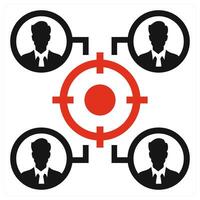 Team Work icon concept in red color vector