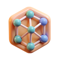 abstrato 3d render do uma molecular estrutura representando conexão e tecnologia png