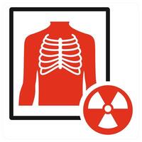 X Ray icon in red color vector