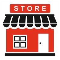 Store and retail icon concept in red color vector