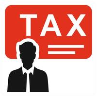 Tax icon concept in red color vector