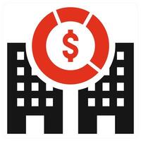 Secondary Market icon concept in red color vector