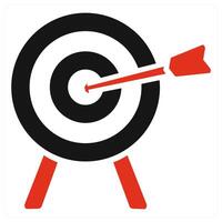 Target and mission in red color vector