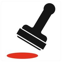 Stamp icon concept in red color vector