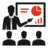 Training Seminar icon concept in red color vector