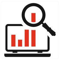 Search Data icon concept in red color vector