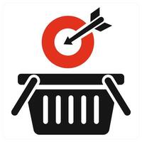 Target Shopping icon concept in red color vector