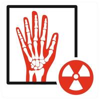 X Ray icon concept in red color vector