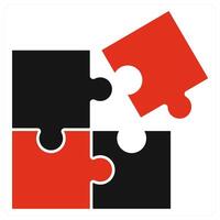 Solution and answer icon concept in red color vector