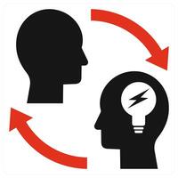 Skill Transfer icon concept in red color vector