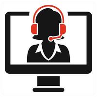 Conference icon concept in red color vector