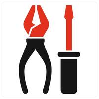 Tools icon in red color vector
