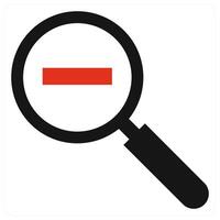 Zoom Out concept in red color vector