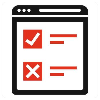 Web Survey icon concept in red color vector