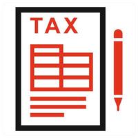 Tax Form icon concept in red color vector