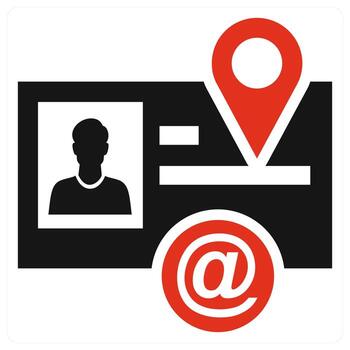 Visiting Card icon concept in red color vector