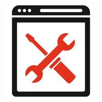 Web Page Settings icon concept in red color vector