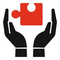 Solution Provider icon concept in red color vector