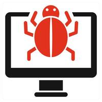 Virus Infected icon concept in red color vector