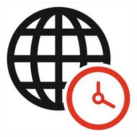 Time Zone icon concept in red color vector