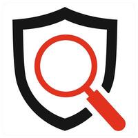 Security Scan icon concept in red color vector