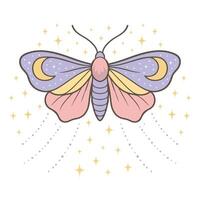 Boho Mystic Moth T-shirt with Beautiful Butterfly Design vector
