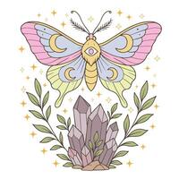 Colorful Sublimation T-shirt with Boho Butterfly Moth vector