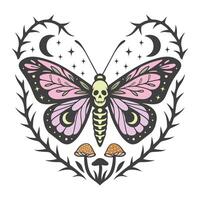 Boho Chic Butterfly T-shirt Featuring Moth Design vector