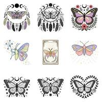 Light and Airy Boho T-shirt with Moth Illustration vector