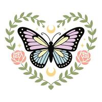 Hand Sketched Moth and Butterfly Design T-shirt vector