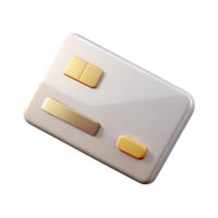 uma moderno 3d render do uma crédito cartão com lustroso terminar e metálico acentos png