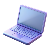 moderno 3d rendido computador portátil computador com uma minimalista Projeto e uma à moda pastel roxa cor png