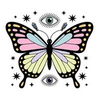Boho Butterfly Tee with Mystic Moth Art Sublimation vector