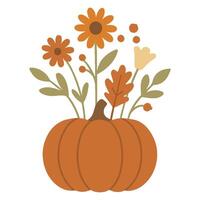 Wildflower illustration - Fall Autumn Clipart, Retro Boho Autumn design sublimation, Happy Fall season vibes vector
