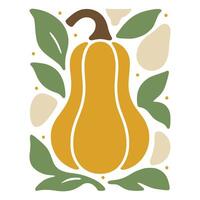 Fall Pumpkin Graphic Tee with Retro Illustration vector