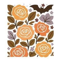 Fall Graphic Tee with Boho Retro Aesthetic Charm vector