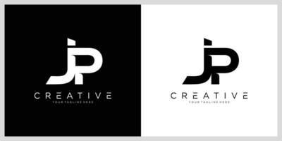 Initial JP or PJ Logo Design vector