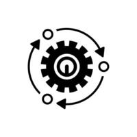 Gear and Circular Arrows Representing Ongoing Workflow Optimization and Automation in Technological Systems vector