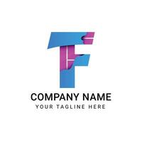 Modern F Letter Logo in Elegant Gradient Signifying Innovation and Brand Identity vector
