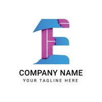 Dynamic E-Logo with Cutout Gradient Accents Representing Innovation, Creativity, and Bold Brand Identity vector