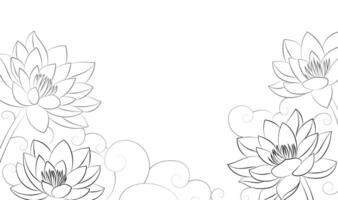 Hand drawn illustrations of lotus patterns vector