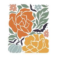 Retro Fall Colors Shirt with Pumpkin Graphics vector