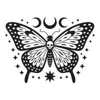 Mystic Insect Design on Boho Style Moth T-shirt vector