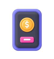 Colorful button with coin icon vector
