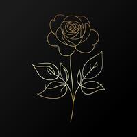 Elegant golden rose design on a black background suitable for modern decor and artistic projects vector